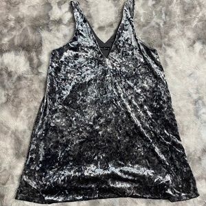 Crushed Grey/Silver Velvet Swing Dress